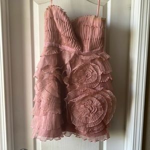 Dusky Pink floral ruffled attaché dress